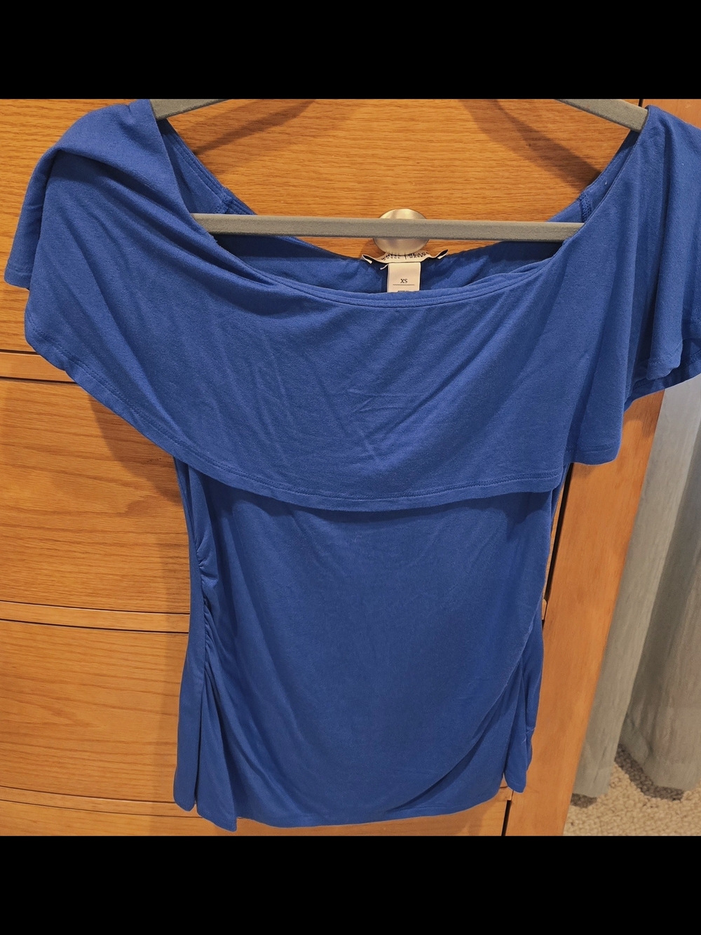 White House Black Market Royal Blue Off-Shoulder Tunic, Women's XS